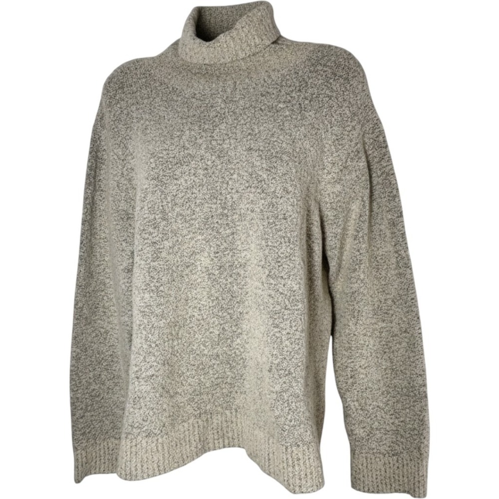 Sigrid Olsen Sport Womens Gray Marl Wool Blend Turtleneck Sweater Large
